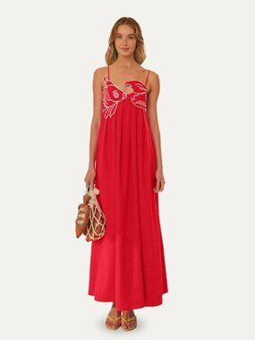 Farm Rio Red Fish Top Maxi Dress